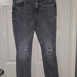 CAbi Gray Skinny Distressed Jeans